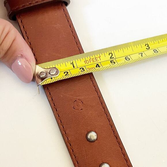 Amanda Smith Genuine Leather Brown Belt Studded Western Women's Size 28 - Picture 5 of 6